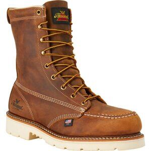 NIB Men's Thorogood 8" Safety Toe Moc Toe Boots - Color: Brown 12805